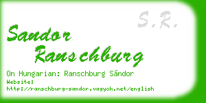 sandor ranschburg business card
